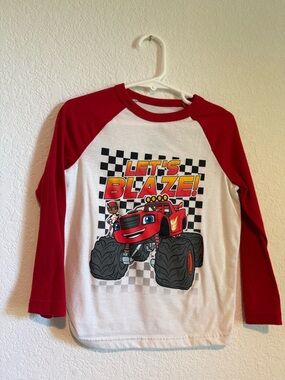 Nickelodeon Blaze Raglan Tee - Red, White, Yellow, Black